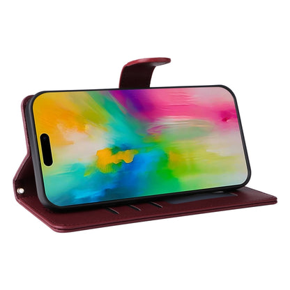 For iPhone 16 Pro Max Diamond Lattice Leather Flip Phone Case(Wine Red) by buy2fix