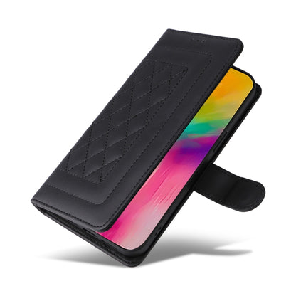 For iPhone 16 Pro Max Diamond Lattice Leather Flip Phone Case(Black) by buy2fix