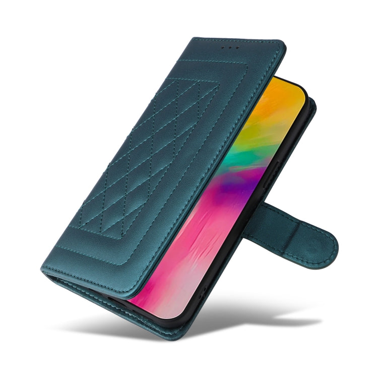 For iPhone 16 Pro Max Diamond Lattice Leather Flip Phone Case(Green) by buy2fix