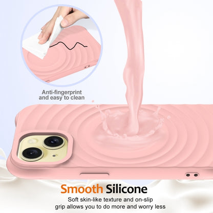 For iPhone 14 Wave Texture MagSafe Magnetic Liquid Silicone Phone Case(Pink) by buy2fix