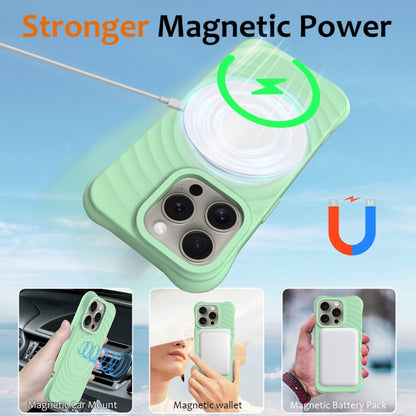 For iPhone 13 Pro Max Wave Texture MagSafe Magnetic Liquid Silicone Phone Case(Green) by buy2fix