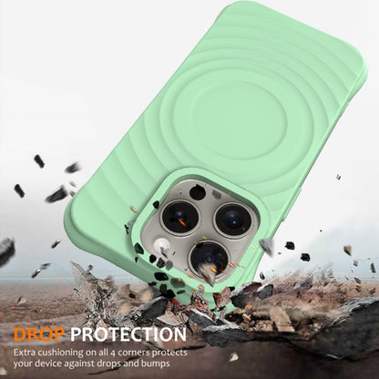For iPhone 13 Pro Max Wave Texture MagSafe Magnetic Liquid Silicone Phone Case(Green) by buy2fix