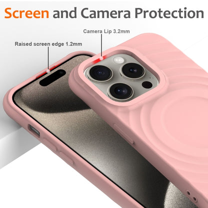 For iPhone 13 Pro Wave Texture MagSafe Magnetic Liquid Silicone Phone Case(Pink) by buy2fix