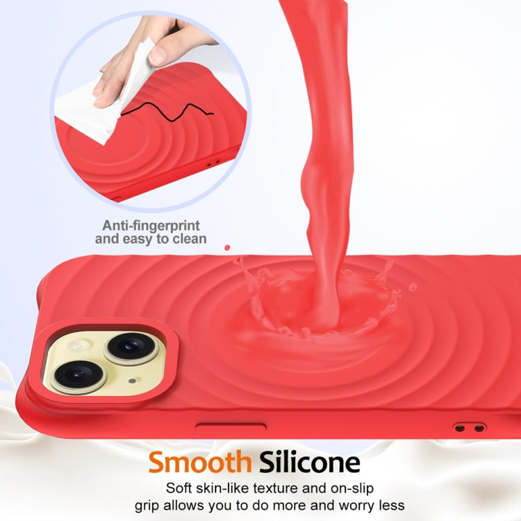 For iPhone 13 Wave Texture MagSafe Magnetic Liquid Silicone Phone Case(Red) by buy2fix