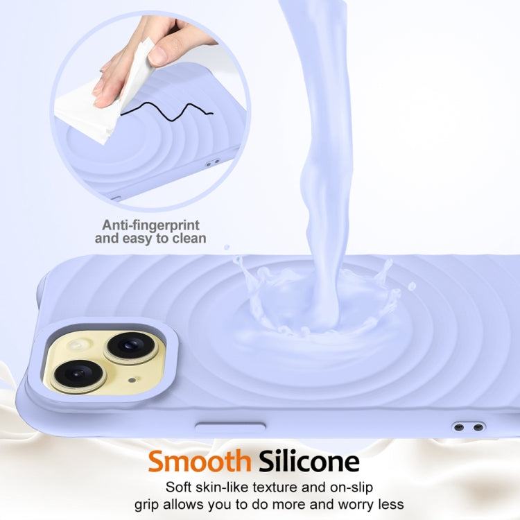 For iPhone 13 mini Wave Texture MagSafe Magnetic Liquid Silicone Phone Case(Purple) by buy2fix