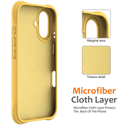 For iPhone 16 Wave Texture MagSafe Magnetic Liquid Silicone Phone Case(Yellow) by buy2fix