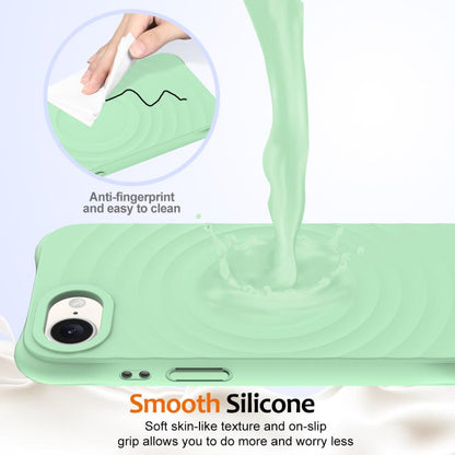 For iPhone 16e Wave Texture MagSafe Magnetic Liquid Silicone Phone Case(Green) - iPhone 16e Cases by buy2fix | Online Shopping UK | buy2fix