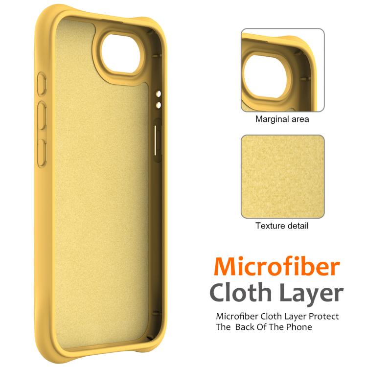 For iPhone 16e Wave Texture MagSafe Magnetic Liquid Silicone Phone Case(Yellow) - iPhone 16e Cases by buy2fix | Online Shopping UK | buy2fix