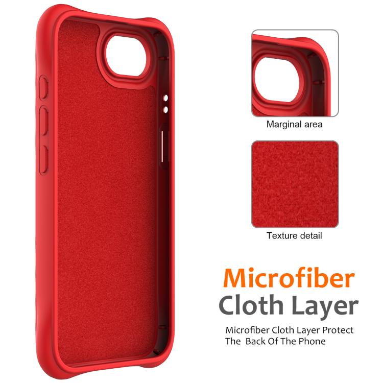 For iPhone 16e Wave Texture MagSafe Magnetic Liquid Silicone Phone Case(Red) - iPhone 16e Cases by buy2fix | Online Shopping UK | buy2fix