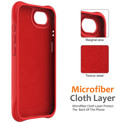 For iPhone 16e Wave Texture MagSafe Magnetic Liquid Silicone Phone Case(Red) - iPhone 16e Cases by buy2fix | Online Shopping UK | buy2fix