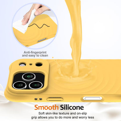 For iPhone 17 Pro Max Wave Texture MagSafe Magnetic Liquid Silicone Phone Case(Yellow) - iPhone 17 Pro Max Cases by buy2fix | Online Shopping UK | buy2fix