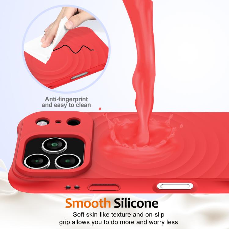 For iPhone 17 Pro Max Wave Texture MagSafe Magnetic Liquid Silicone Phone Case(Red) - iPhone 17 Pro Max Cases by buy2fix | Online Shopping UK | buy2fix