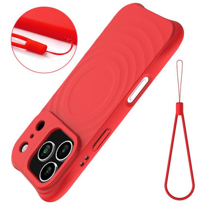 For iPhone 17 Pro Max Wave Texture MagSafe Magnetic Liquid Silicone Phone Case(Red) - iPhone 17 Pro Max Cases by buy2fix | Online Shopping UK | buy2fix