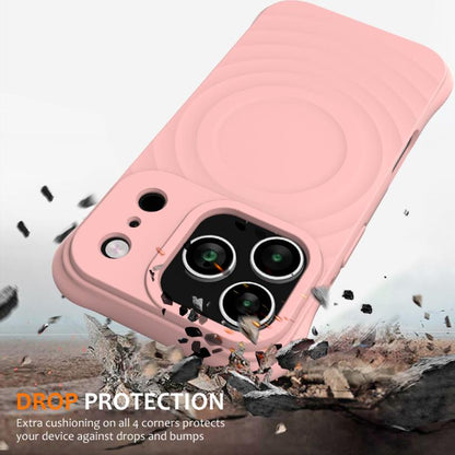 For iPhone 17 Pro Max Wave Texture MagSafe Magnetic Liquid Silicone Phone Case(Pink) - iPhone 17 Pro Max Cases by buy2fix | Online Shopping UK | buy2fix