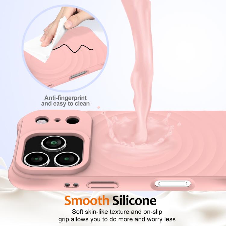 For iPhone 17 Pro Max Wave Texture MagSafe Magnetic Liquid Silicone Phone Case(Pink) - iPhone 17 Pro Max Cases by buy2fix | Online Shopping UK | buy2fix