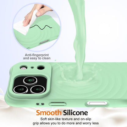 For iPhone 17 Pro Wave Texture MagSafe Magnetic Liquid Silicone Phone Case(Green) - iPhone 17 Pro Cases by buy2fix | Online Shopping UK | buy2fix