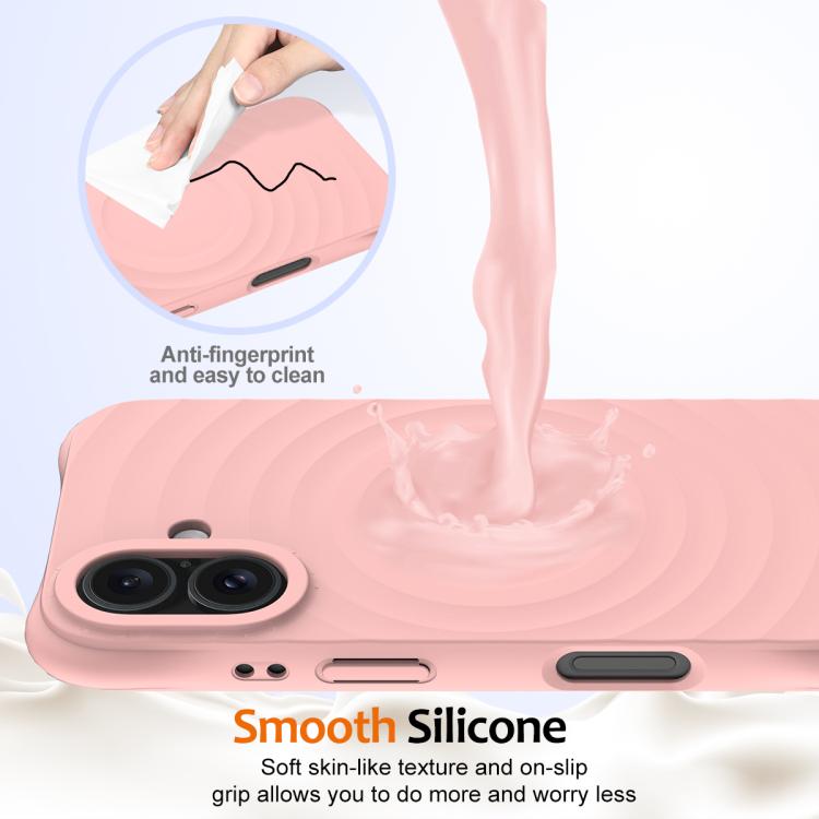 For iPhone 17 Wave Texture MagSafe Magnetic Liquid Silicone Phone Case(Pink) - iPhone 17 Cases by buy2fix | Online Shopping UK | buy2fix