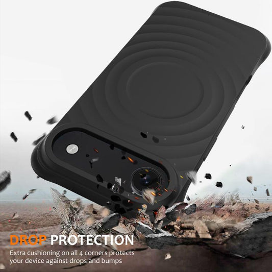 For iPhone Air Wave Texture MagSafe Magnetic Liquid Silicone Phone Case(Black) - iPhone Air Cases by buy2fix | Online Shopping UK | buy2fix