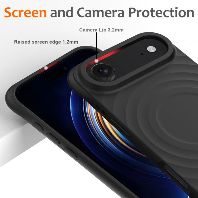 For iPhone Air Wave Texture MagSafe Magnetic Liquid Silicone Phone Case(Black) - iPhone Air Cases by buy2fix | Online Shopping UK | buy2fix