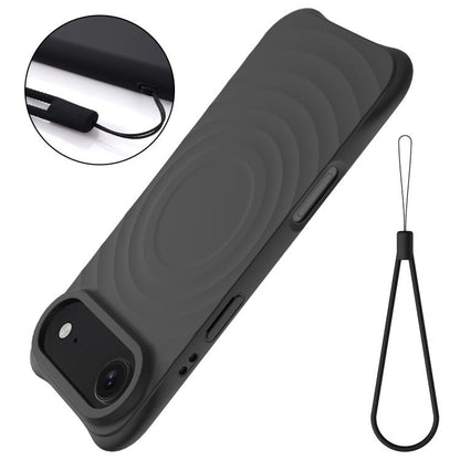 For iPhone Air Wave Texture MagSafe Magnetic Liquid Silicone Phone Case(Black) - iPhone Air Cases by buy2fix | Online Shopping UK | buy2fix
