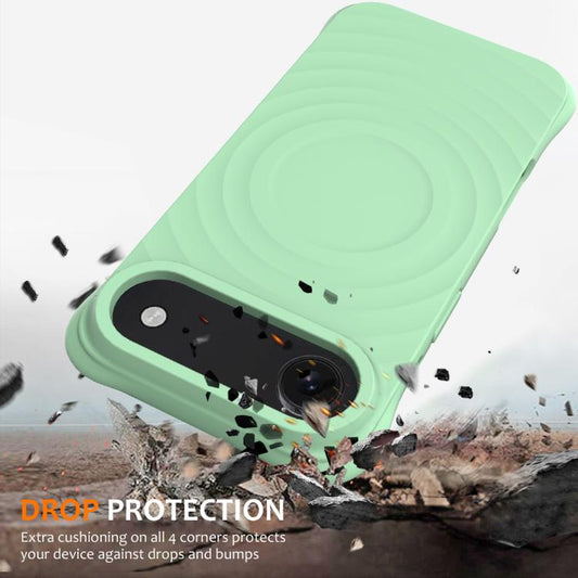 For iPhone Air Wave Texture MagSafe Magnetic Liquid Silicone Phone Case(Green) - iPhone Air Cases by buy2fix | Online Shopping UK | buy2fix