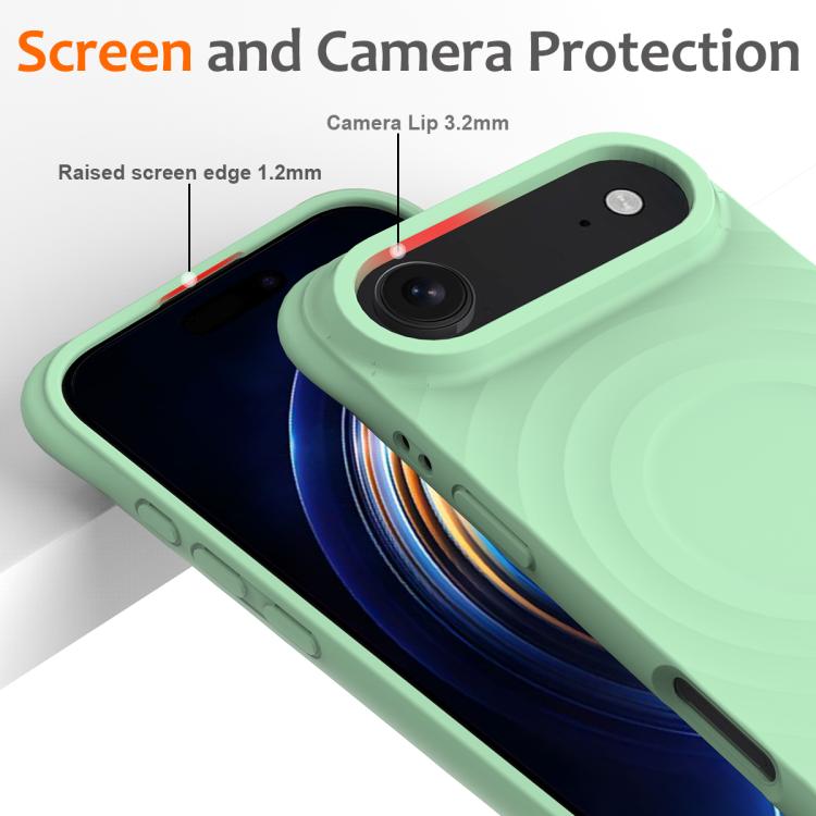 For iPhone Air Wave Texture MagSafe Magnetic Liquid Silicone Phone Case(Green) - iPhone Air Cases by buy2fix | Online Shopping UK | buy2fix