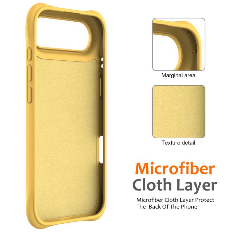 For iPhone Air Wave Texture MagSafe Magnetic Liquid Silicone Phone Case(Yellow) - iPhone Air Cases by buy2fix | Online Shopping UK | buy2fix