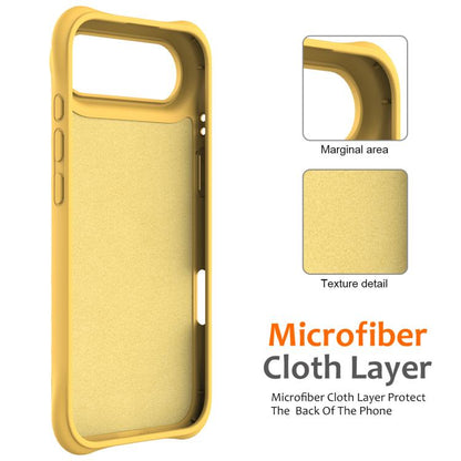 For iPhone Air Wave Texture MagSafe Magnetic Liquid Silicone Phone Case(Yellow) - iPhone Air Cases by buy2fix | Online Shopping UK | buy2fix