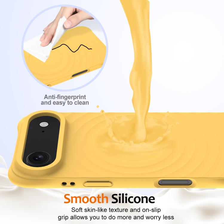 For iPhone Air Wave Texture MagSafe Magnetic Liquid Silicone Phone Case(Yellow) - iPhone Air Cases by buy2fix | Online Shopping UK | buy2fix