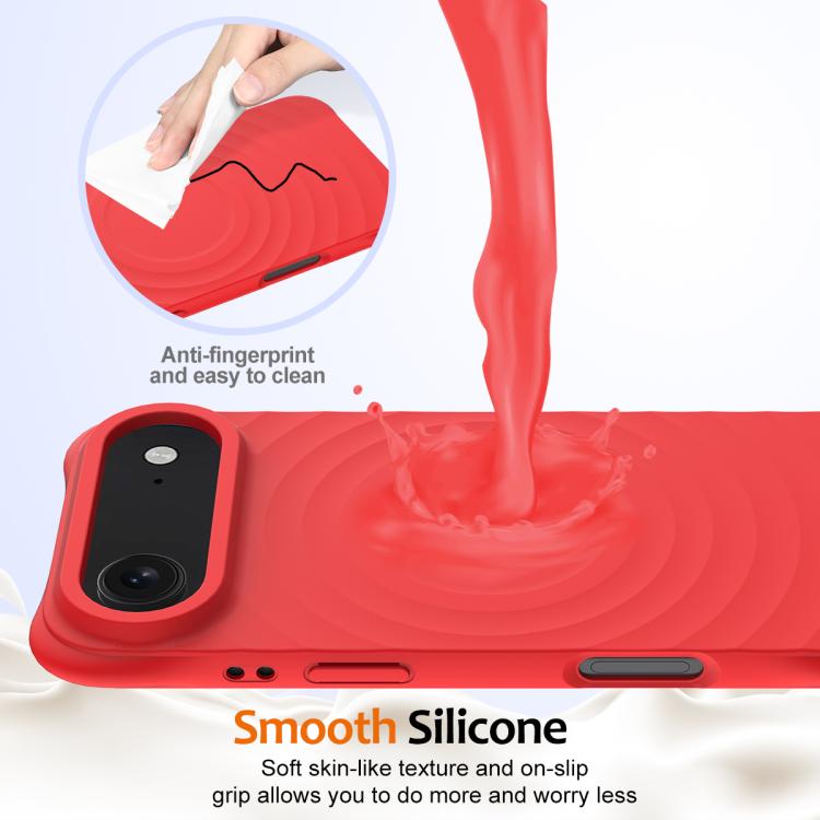 For iPhone Air Wave Texture MagSafe Magnetic Liquid Silicone Phone Case(Red) - iPhone Air Cases by buy2fix | Online Shopping UK | buy2fix