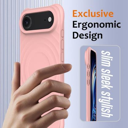 For iPhone Air Wave Texture MagSafe Magnetic Liquid Silicone Phone Case(Pink) - iPhone Air Cases by buy2fix | Online Shopping UK | buy2fix
