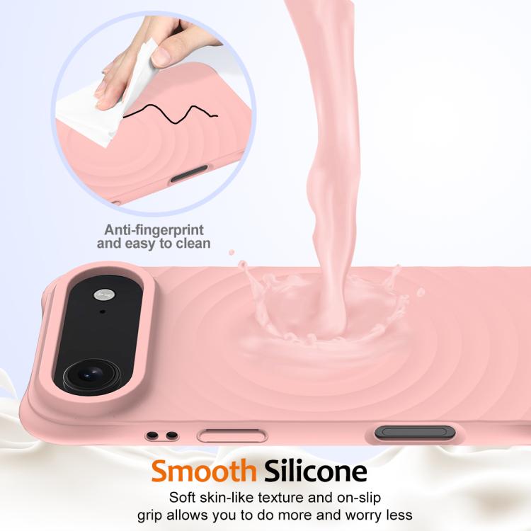 For iPhone Air Wave Texture MagSafe Magnetic Liquid Silicone Phone Case(Pink) - iPhone Air Cases by buy2fix | Online Shopping UK | buy2fix