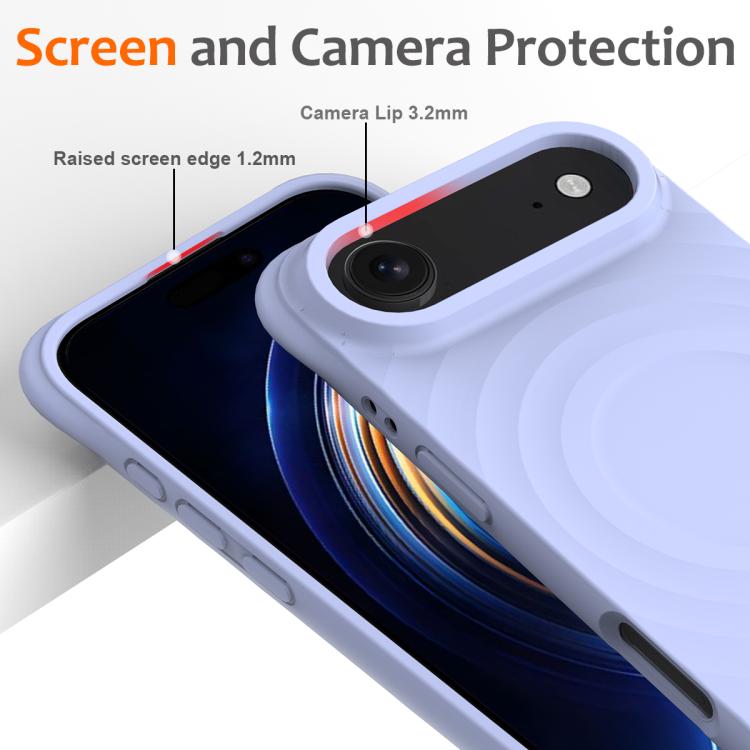 For iPhone Air Wave Texture MagSafe Magnetic Liquid Silicone Phone Case(Purple) - iPhone Air Cases by buy2fix | Online Shopping UK | buy2fix