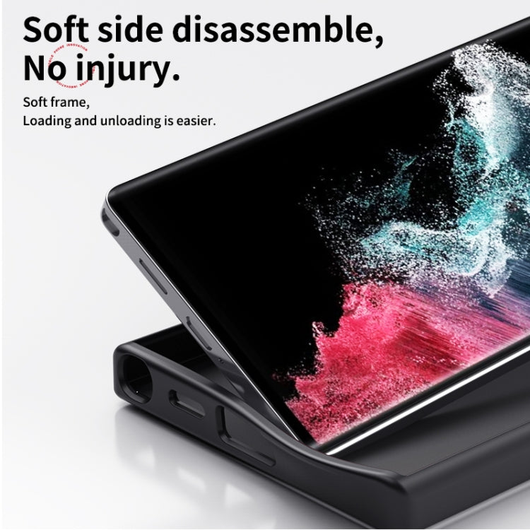 For Samsung Galaxy S25 Ultra 5G Double Ring MagSafe Holder Carbon Fibre Phone Case(Silver) by buy2fix