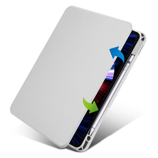For iPad Air 11 2025 / 2024 Acrylic 360 Degree Rotation Holder Leather Tablet Case(Fog Grey) - More iPad Cases by buy2fix | Online Shopping UK | buy2fix