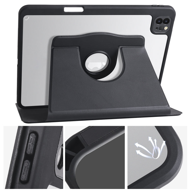For iPad Air 13 2025 / 2024 Acrylic 360 Degree Rotation Holder Leather Tablet Case(Black) - More iPad Cases by buy2fix | Online Shopping UK | buy2fix
