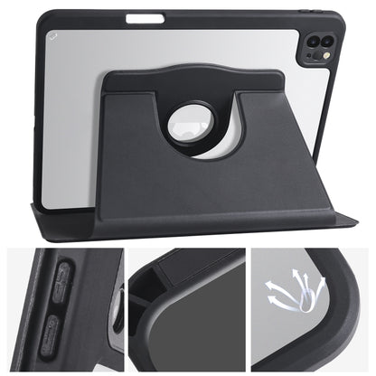 For iPad Air 13 2025 / 2024 Acrylic 360 Degree Rotation Holder Leather Tablet Case(Black) - More iPad Cases by buy2fix | Online Shopping UK | buy2fix