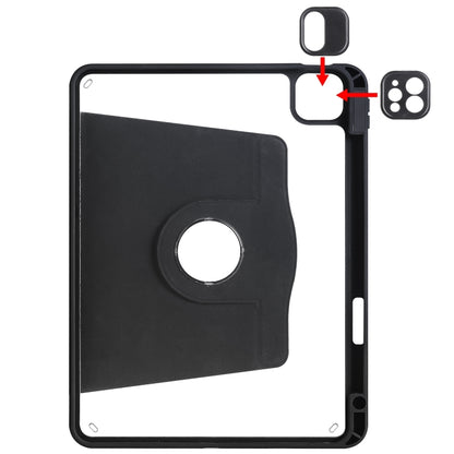 For iPad Air 13 2025 / 2024 Acrylic 360 Degree Rotation Holder Leather Tablet Case(Black) - More iPad Cases by buy2fix | Online Shopping UK | buy2fix