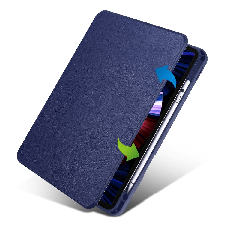 For iPad Air 13 2025 / 2024 Acrylic 360 Degree Rotation Holder Leather Tablet Case(Dark Blue) - More iPad Cases by buy2fix | Online Shopping UK | buy2fix
