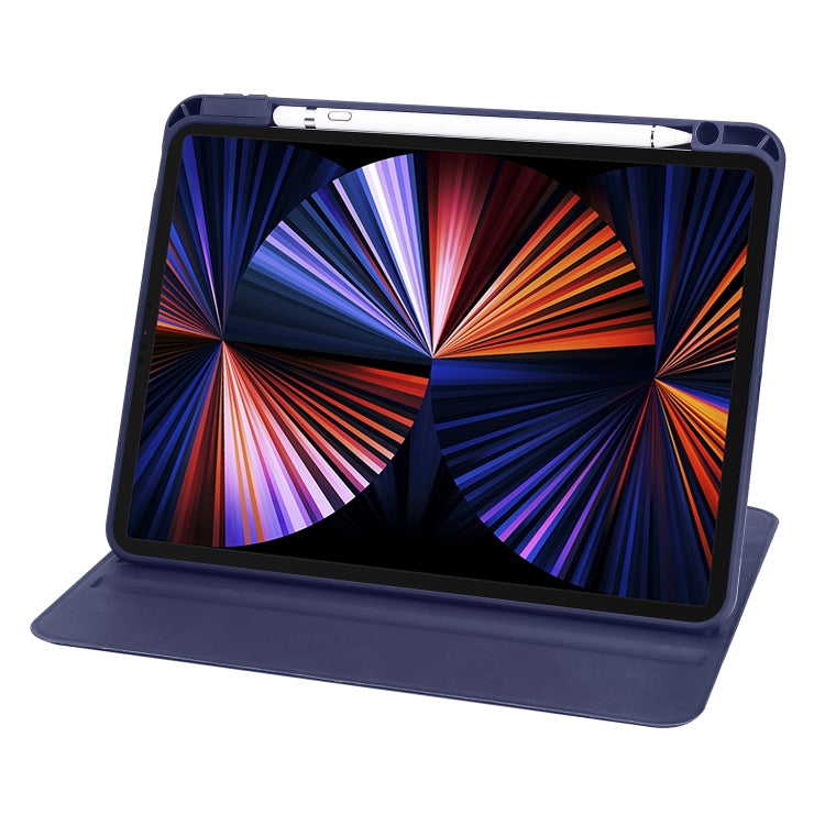 For iPad Air 13 2025 / 2024 Acrylic 360 Degree Rotation Holder Leather Tablet Case(Dark Blue) - More iPad Cases by buy2fix | Online Shopping UK | buy2fix