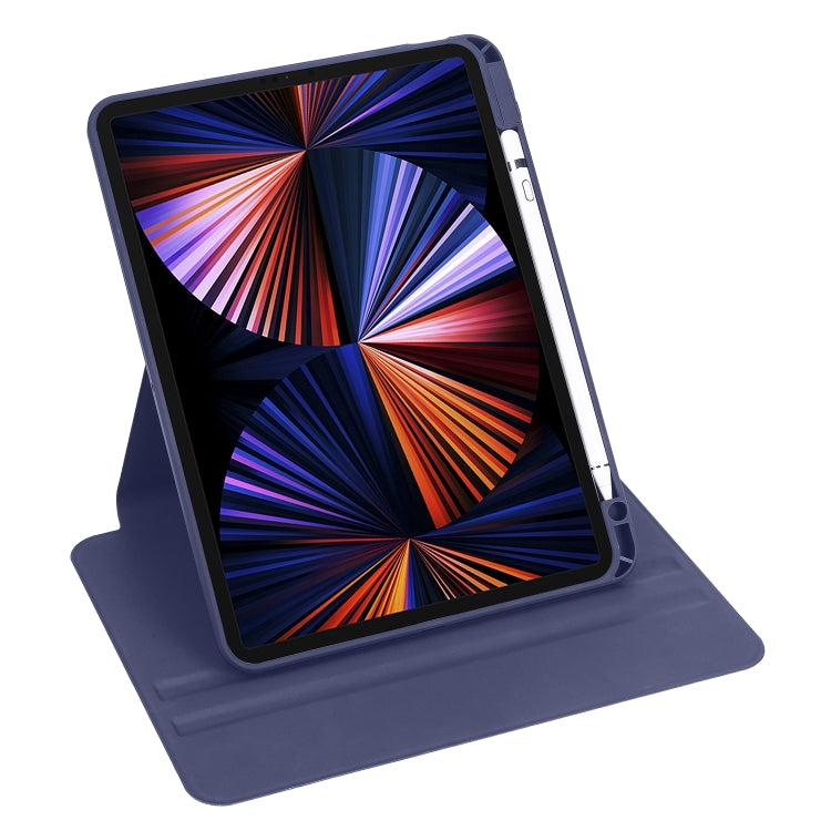 For iPad Air 13 2025 / 2024 Acrylic 360 Degree Rotation Holder Leather Tablet Case(Dark Blue) - More iPad Cases by buy2fix | Online Shopping UK | buy2fix