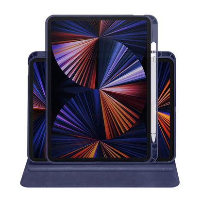 For iPad Air 13 2025 / 2024 Acrylic 360 Degree Rotation Holder Leather Tablet Case(Dark Blue) - More iPad Cases by buy2fix | Online Shopping UK | buy2fix