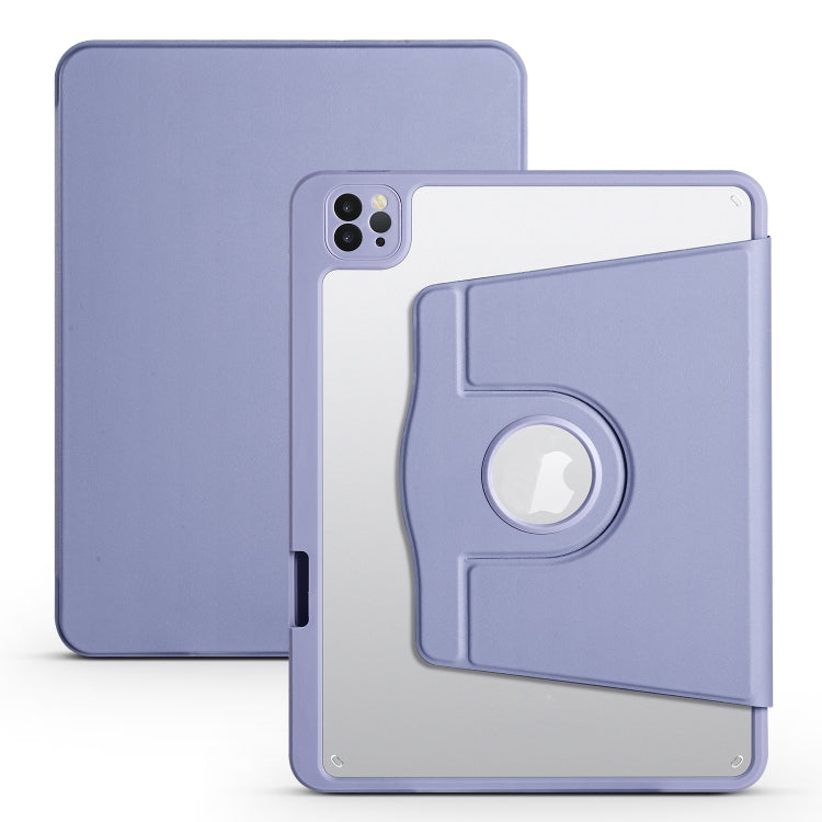 For iPad Air 13 2025 / 2024 Acrylic 360 Degree Rotation Holder Leather Tablet Case(Lavender Purple) - More iPad Cases by buy2fix | Online Shopping UK | buy2fix