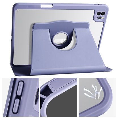 For iPad Air 13 2025 / 2024 Acrylic 360 Degree Rotation Holder Leather Tablet Case(Lavender Purple) - More iPad Cases by buy2fix | Online Shopping UK | buy2fix