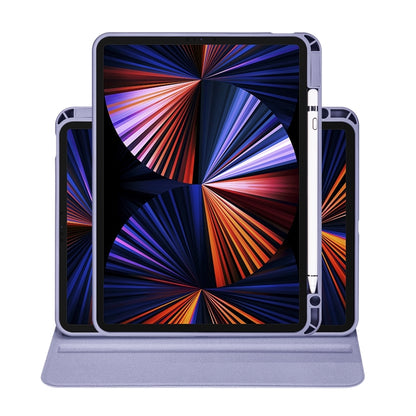For iPad Air 13 2025 / 2024 Acrylic 360 Degree Rotation Holder Leather Tablet Case(Lavender Purple) - More iPad Cases by buy2fix | Online Shopping UK | buy2fix