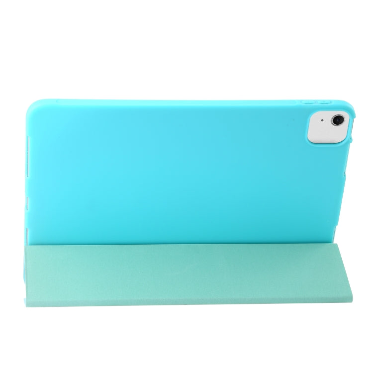 For iPad Air 11 2025 / 2024 Three-fold Holder Flip Tablet Leather Case(Mint Blue) - iPad Air 11 2025 / 2024 Cases by buy2fix | Online Shopping UK | buy2fix