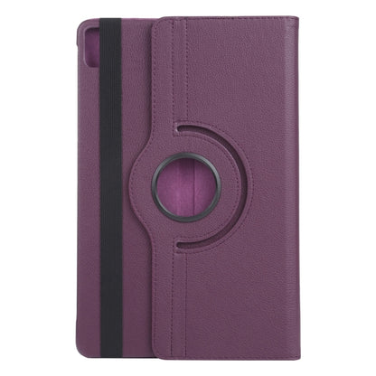 For iPad Air 13 2025 / 2024 360 Degree Rotation Litchi Texture Leather Tablet Case with Holder(Purple) - More iPad Cases by buy2fix | Online Shopping UK | buy2fix