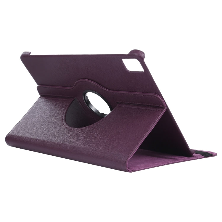 For iPad Air 13 2025 / 2024 360 Degree Rotation Litchi Texture Leather Tablet Case with Holder(Purple) - More iPad Cases by buy2fix | Online Shopping UK | buy2fix