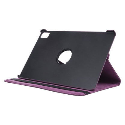 For iPad Air 13 2025 / 2024 360 Degree Rotation Litchi Texture Leather Tablet Case with Holder(Purple) - More iPad Cases by buy2fix | Online Shopping UK | buy2fix