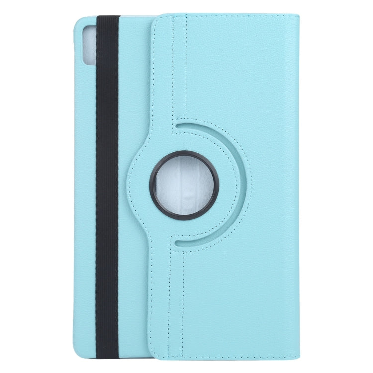 For iPad Air 13 2025 / 2024 360 Degree Rotation Litchi Texture Leather Tablet Case with Holder(Sky Blue) - More iPad Cases by buy2fix | Online Shopping UK | buy2fix